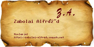Zabolai Alfréd névjegykártya